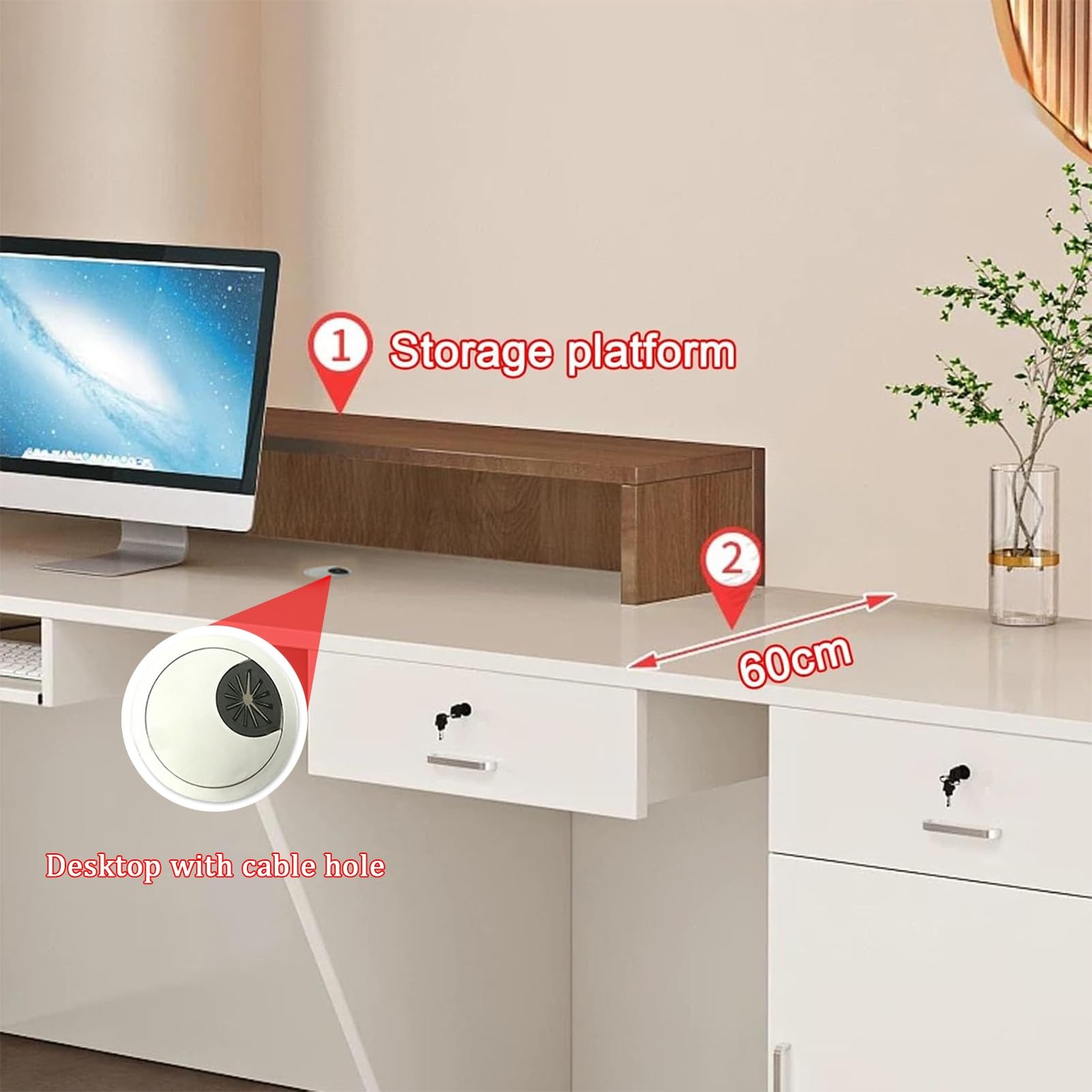 Czarny drewniany blat recepcyjny z zamykaną szufladą na biurko do sprzedaży detalicznej taca na klawiaturę w zestawie 120 x 60 x 100 cm – idealna do biur i firm