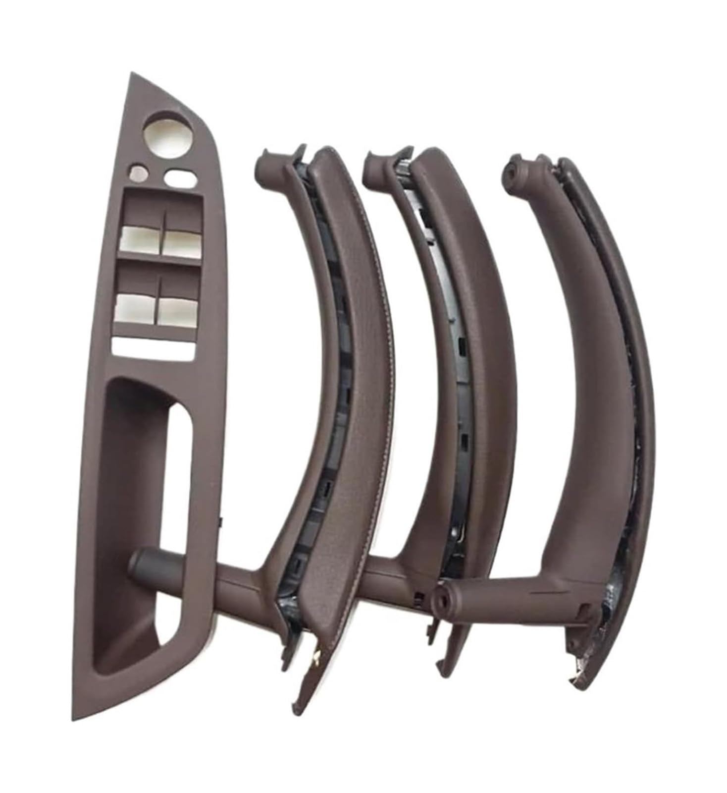 FANGZIQF Inner Door Pull Handles LHD Interior Door Handle with Leather Cover Assembly Full Set for X5 for X6 E70 E71 E72 2007-2014(Moka)