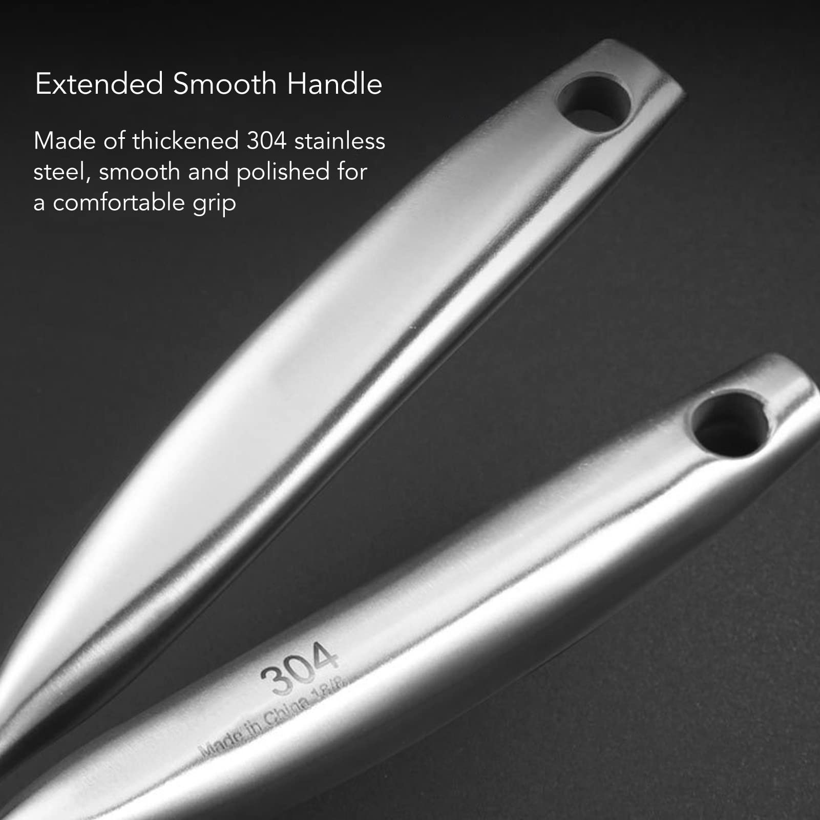 Set 3 Cucchiai Forati In Acciaio Inox - Scolapasta A Ragno Per Frittura E Pasta, Con Manico Silicone - Foto 9