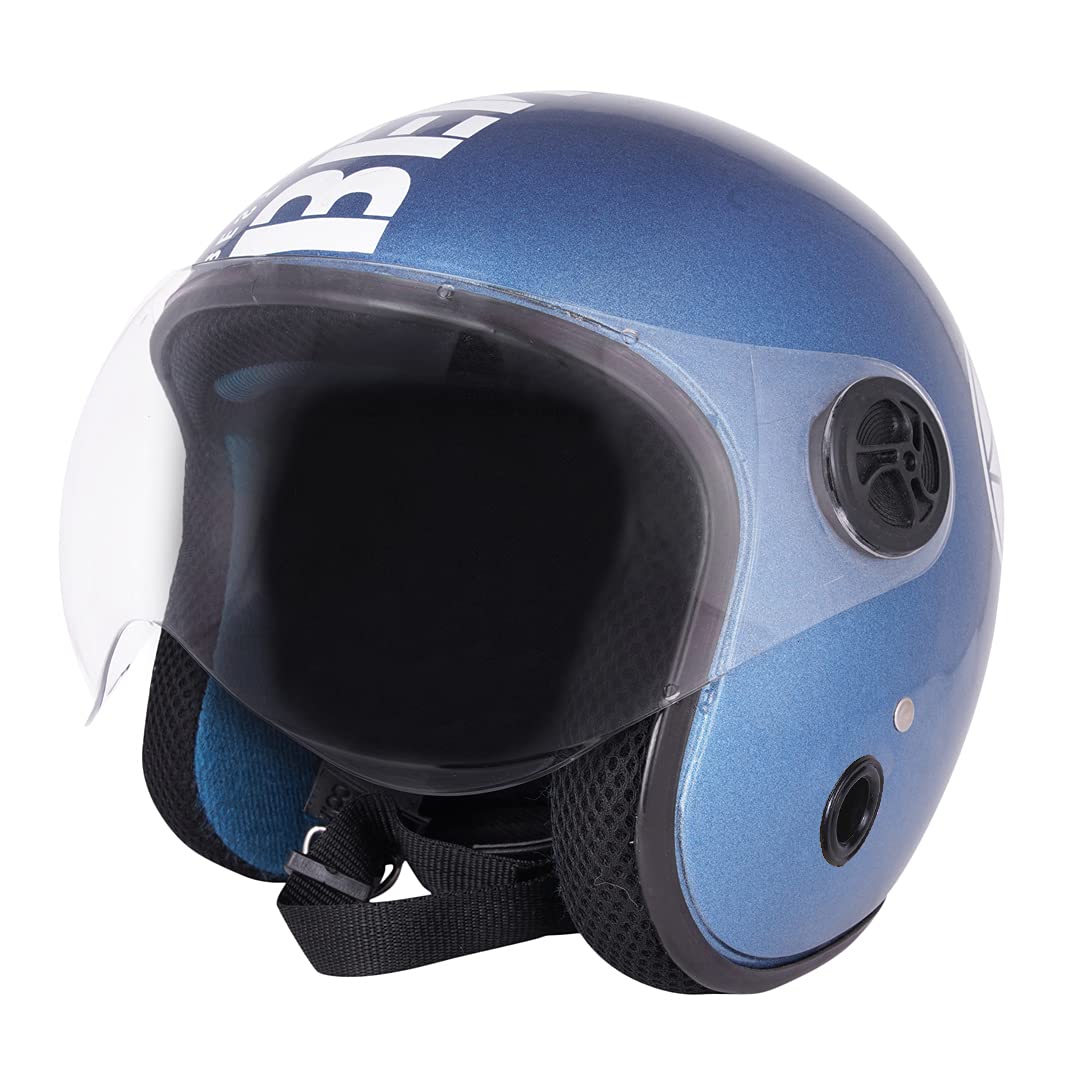 Sage Square Two Wheeler ISI Marked Guardian Cruiser Open face Helmet for Men and Women (Blue Metallic Matte), ABS