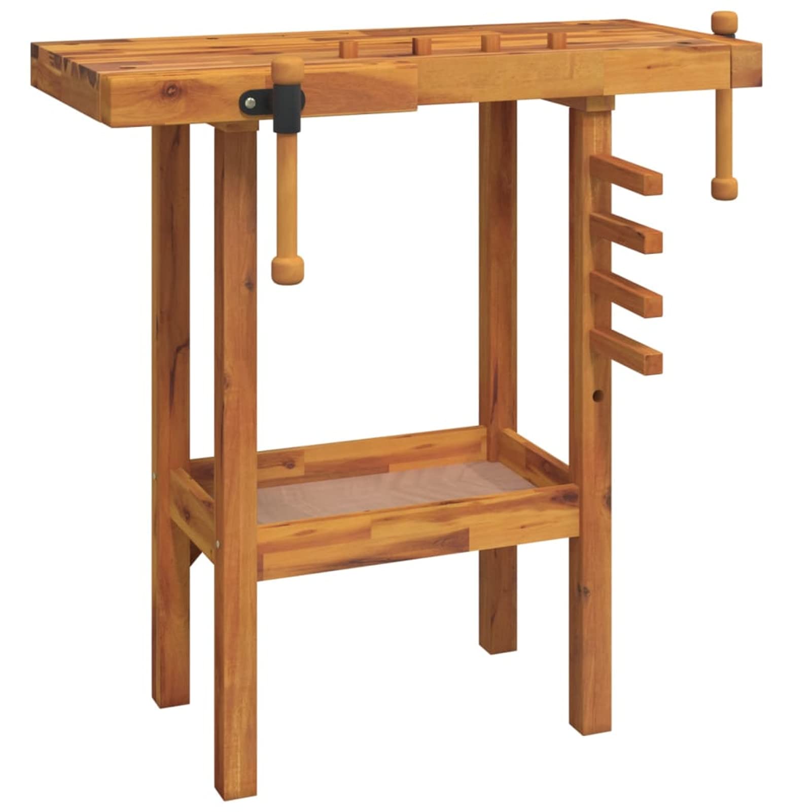 Banco de trabajo con abrazadera Banco de trabajo madera mesa de trabajo de madera maciza de acacia Banco de trabajo - 92 x 48 x 83 cm