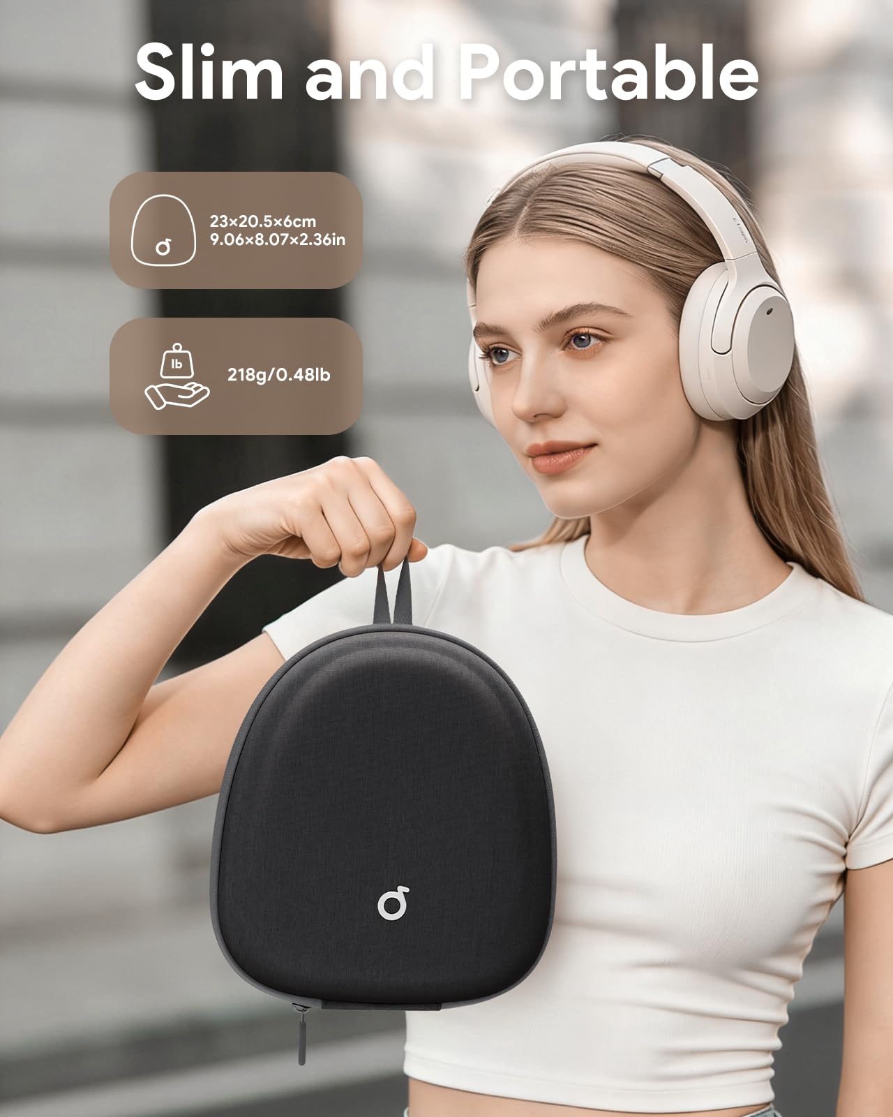 Custodia per Cuffie Guscio Rigido Ultrasottile Universale per Cuffie Over-Ear Soundcore, Sony, JBL, Bose, BERIBES, Borsa Organizer Portatile da Viaggio per Cuffie (Nero)