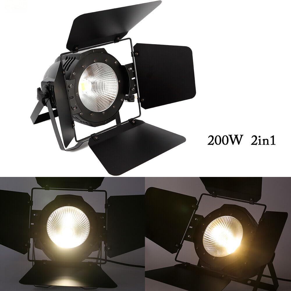 Bühnenbeleuchtung, 2in1 200W COB LED Punktstrahler, Audience Scheinwerfer Bühnenbeleuchtung Par Sound, Theaterstrahler Stage Effekte Light