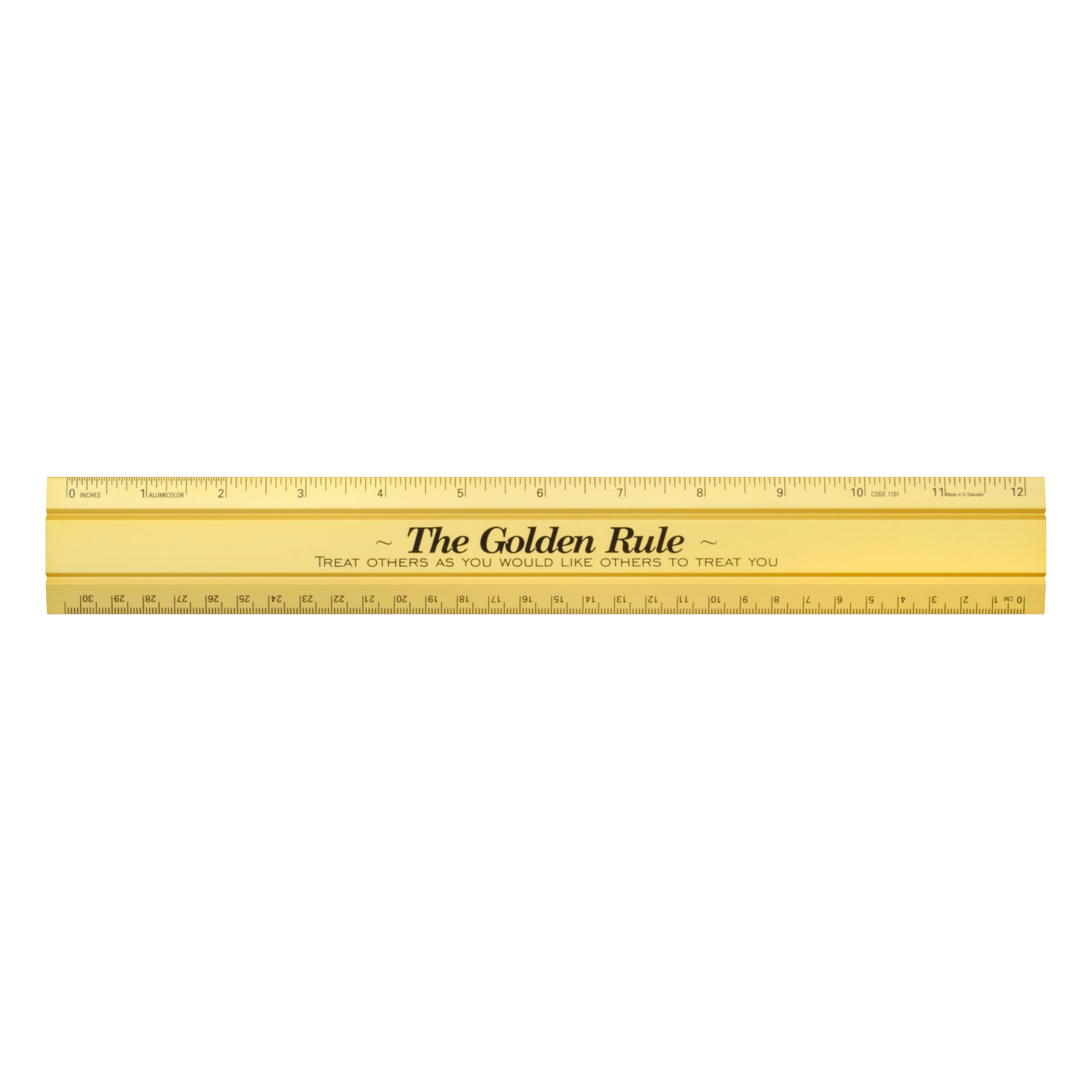 Alumicolor The Golden Rule Aluminum Office Ruler, 12IN, Gold