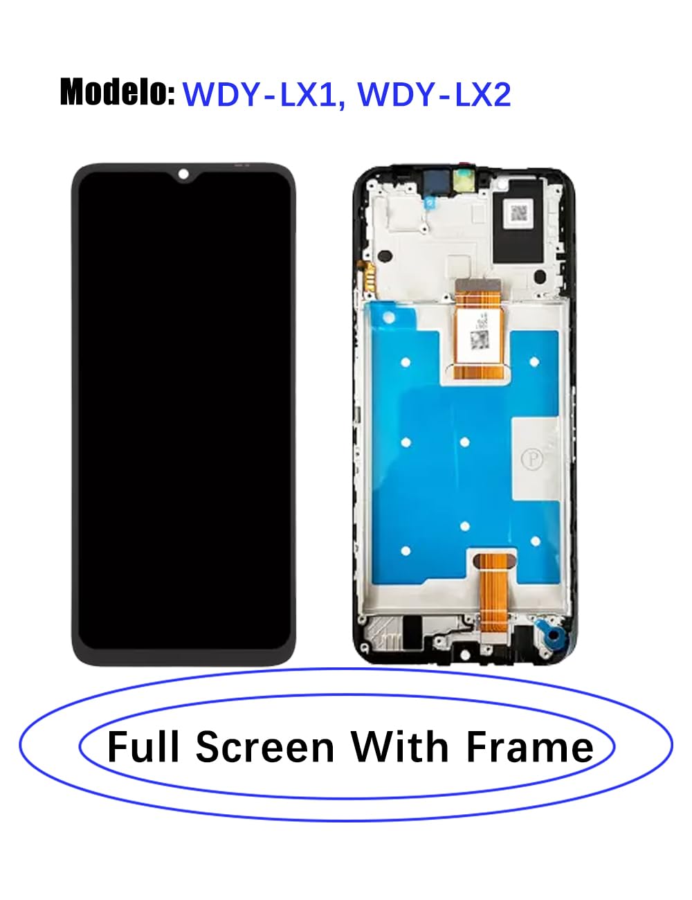 Display di ricambio per schermo LCD Honor X6a, WDY-LX1 WDY-LX2 Display Touch Digitizer Assembly Kit parti di riparazione (nero con cornice)