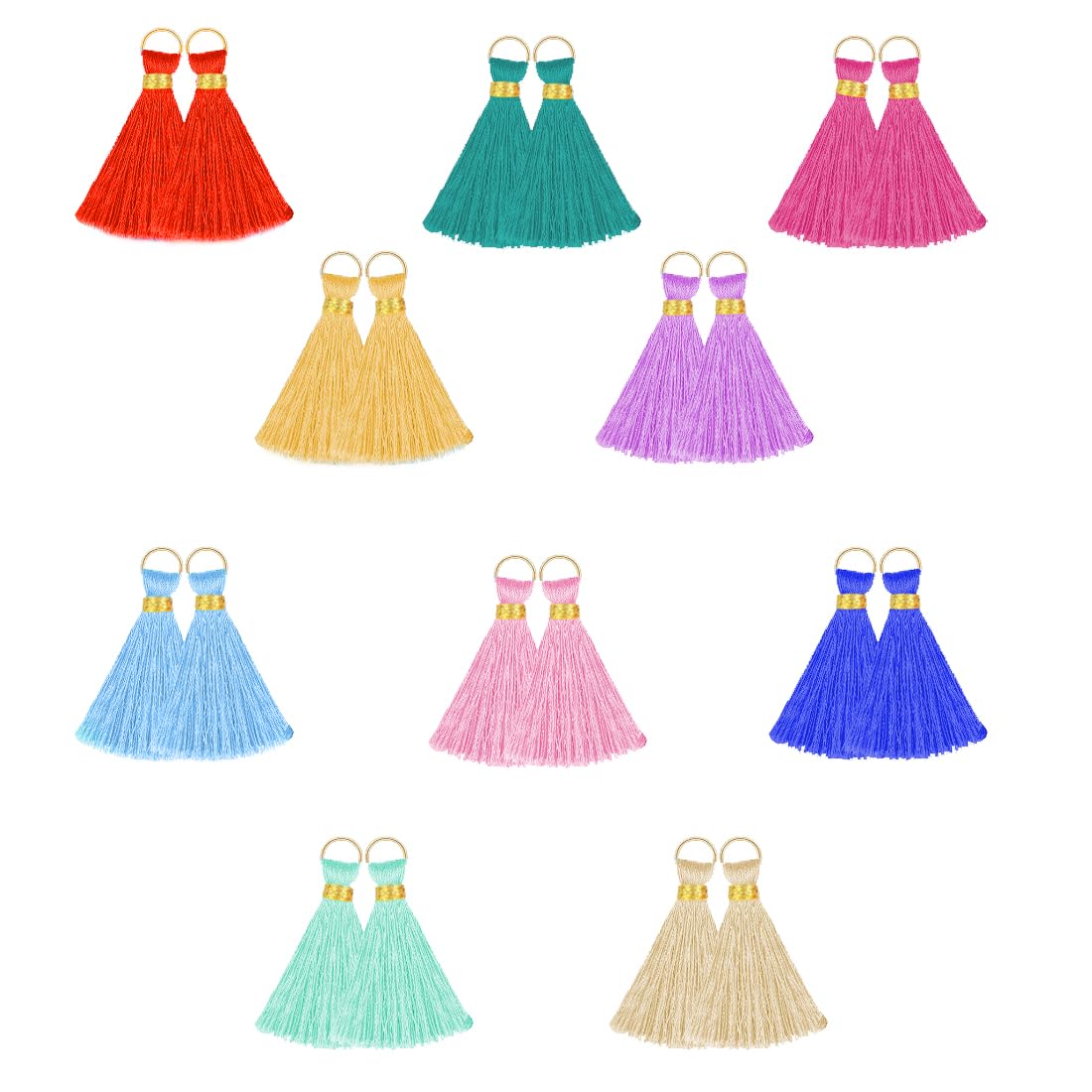 50 Nappine Cinesi In Seta Per Chiavi, Segnalibri, Decorazioni Fai Da Te (Colori Assortiti) - Foto 6