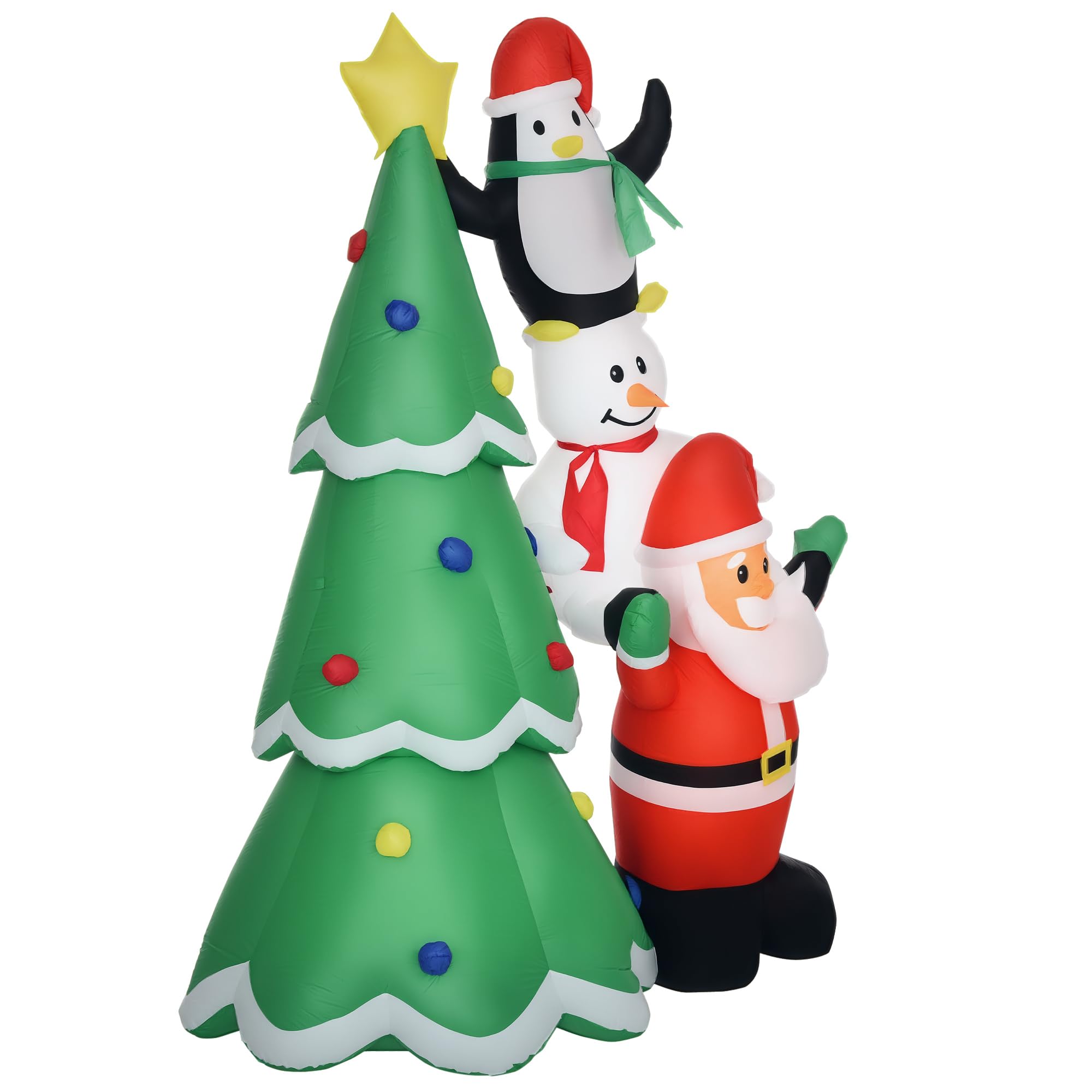 Albero Di Natale Gonfiabile Babbo Natale Con LED, 5,7 Metri, Decorazione Da Esterno Illuminata