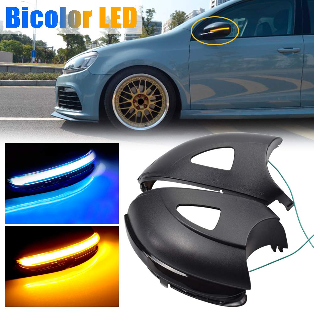 Indicatori Di Direzione A LED Per Specchietto Golf 7 MK7 GTI - Blu-Giallo, Dinamici E Impermeabili - Foto 6