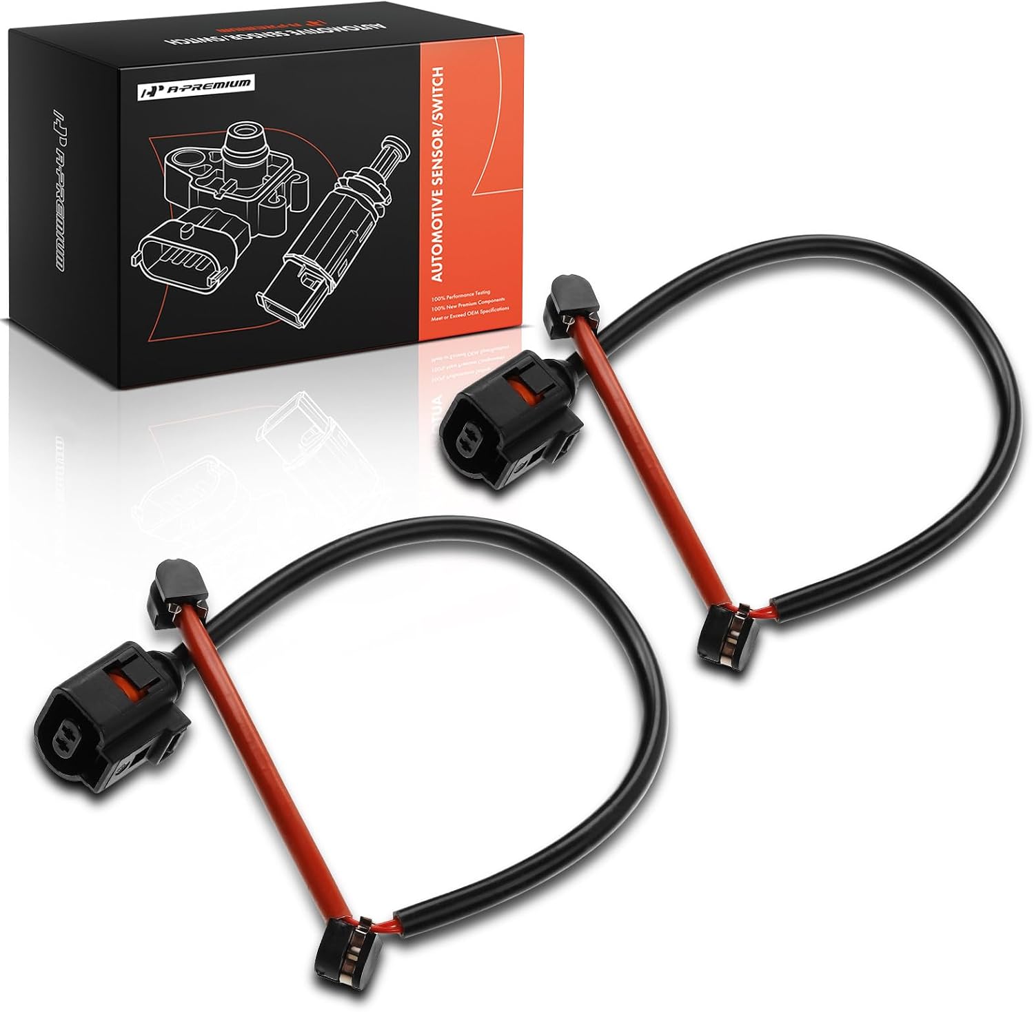 A-Premium Front Disc Brake Pad Wear Sensors Compatible with Porsche Cayenne 2011-2018, Panamera 2010-2016, 2-PC Set
