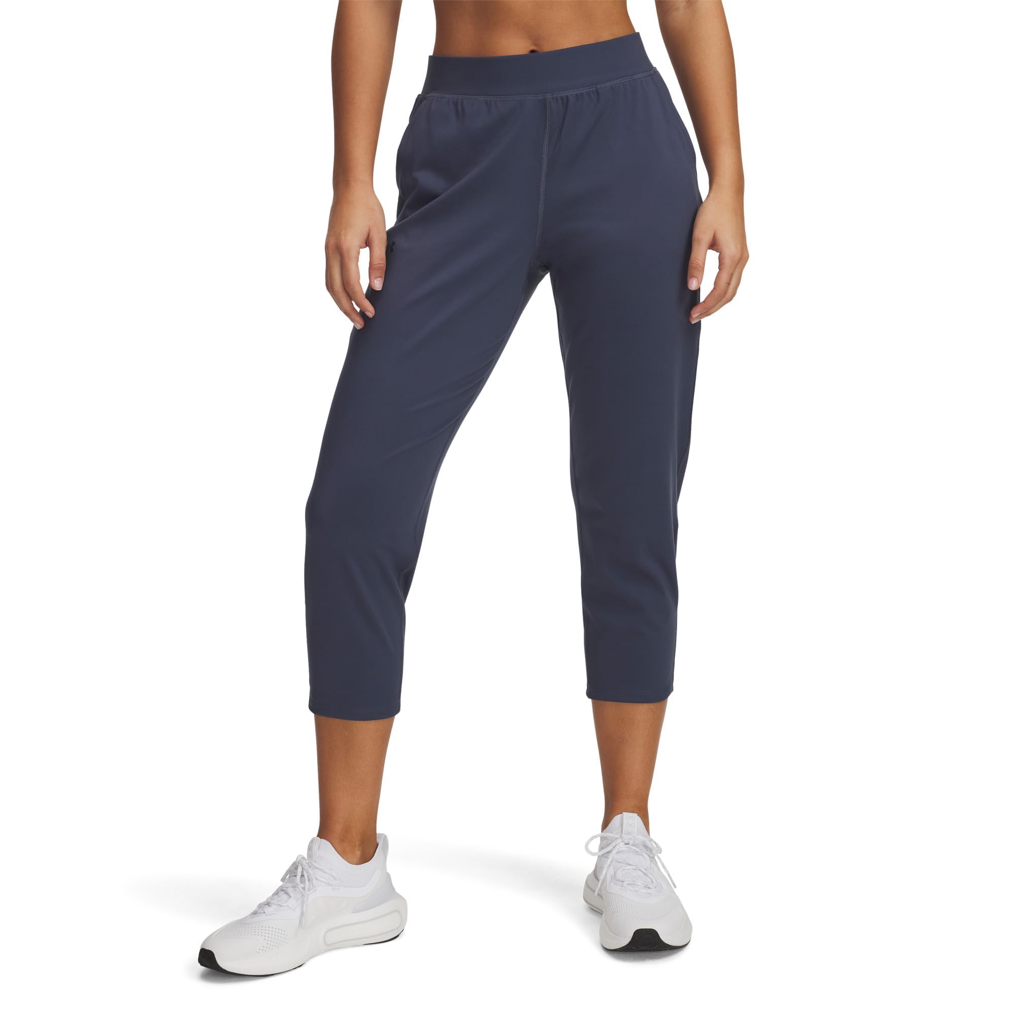 Under Armour Women's Motion Crop Pants, (045) Downpour Gray / / Midnight Navy, S