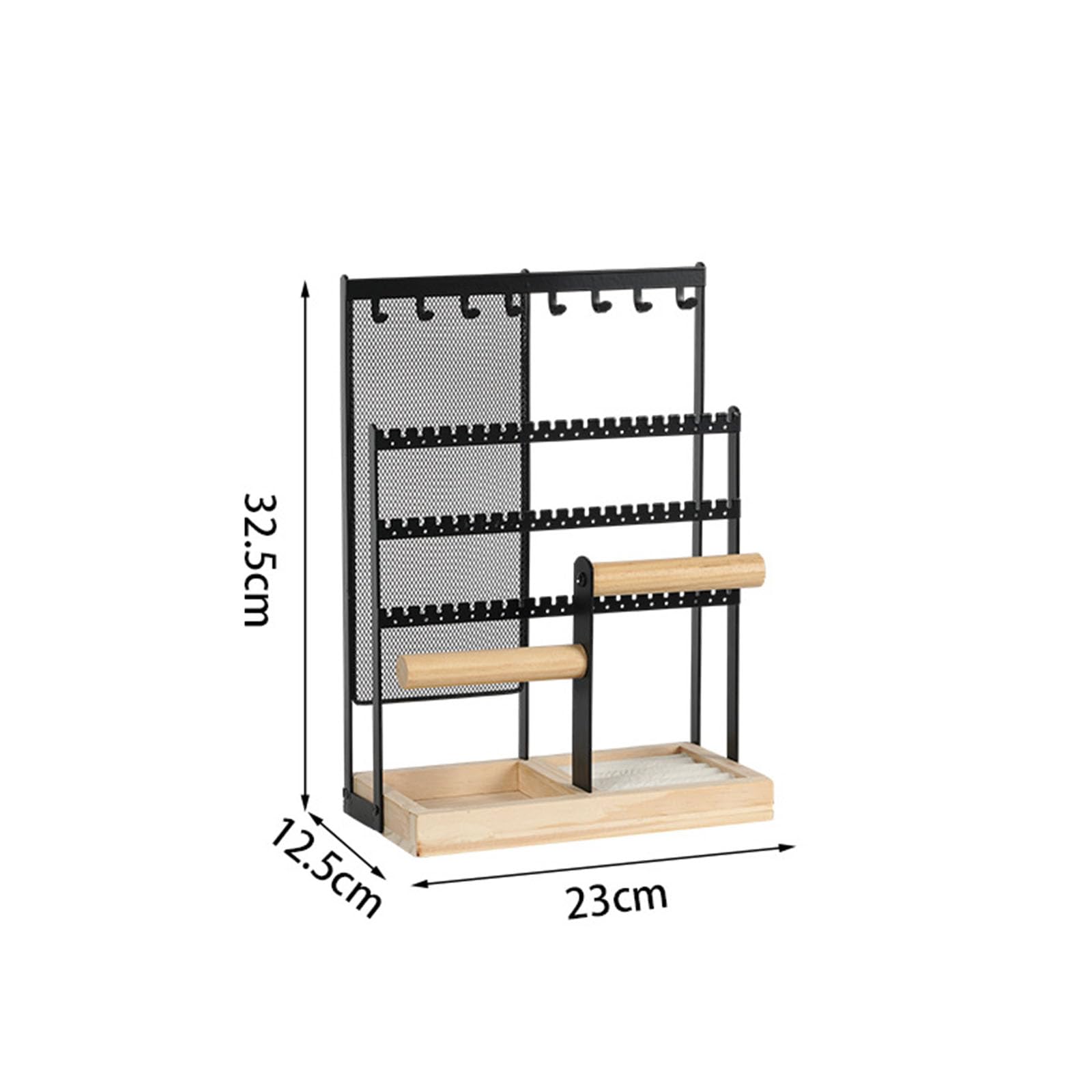 Organizzatori verticali supporti per gioielli efficienti in termini spazio per orecchini, collane, supporto multiuso per orecchini, collane, in rete e legno