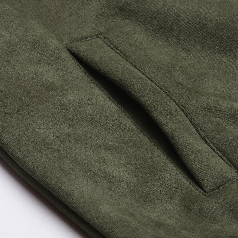 Image of CAHOOT Men's Front Zipper Jacket with Fleece for Casual Wear | Long Sleeve | High Neck | Zipper Closure | Suede Jacket Crafted with Comfort Fit for Everyday Wear