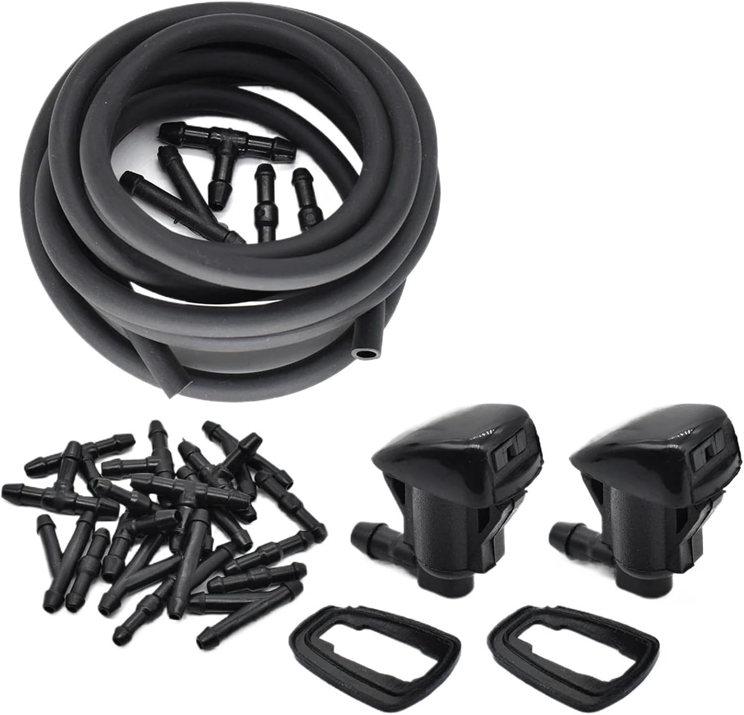 Compatible with Pontiac for G6 2005-2010 2X Replacement Front Windshield Wiper Washer Jet Nozzle Hose with Connectors Kit (1)