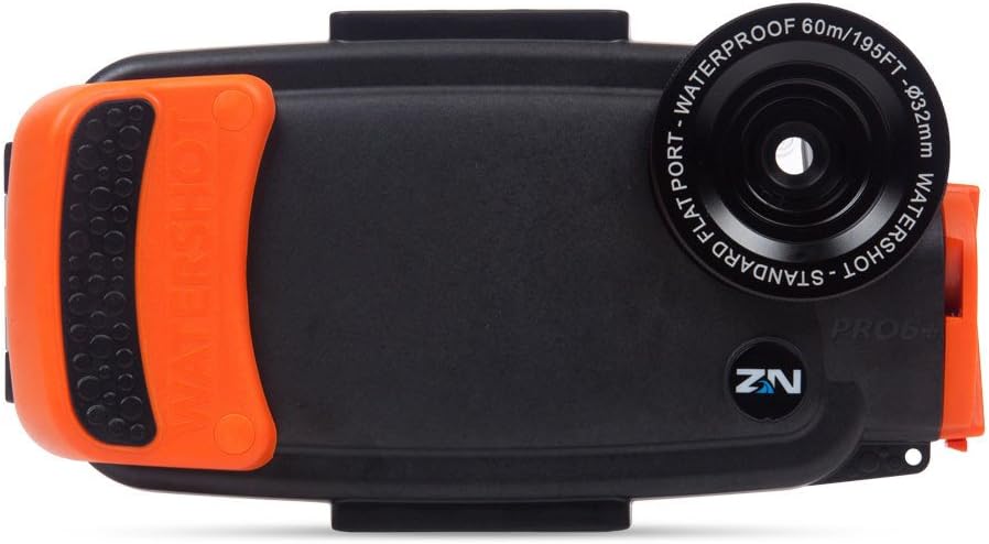 Underwater Smart Phone Camera Housing compatible with iPhone 6 Plu/6s Plus (Black/Garibaldi WS) (flat lens only)