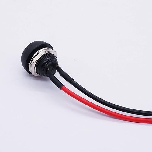 Miniatura 7 de Twidec Interruptor de botón momentáneo de 0.472 in y 10 interruptores basculantes AC 6A/250V 10A/125V SPST 2 pines 2 posiciones ON/OFF con cables