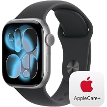 Apple Watch Series 11 GPS Model - 42mm Space Gray Aluminum Case and Black Sport Band - M/L + 2 Year Extension for Apple Watch Series 11