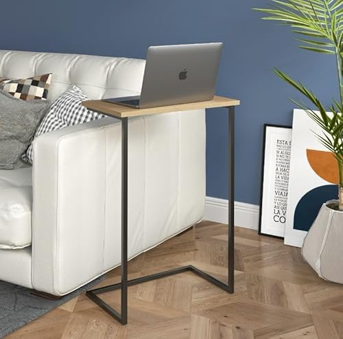 Mesa Apoio Notebook Cama Sofa Suporte Aço Tampo Madeira Cor