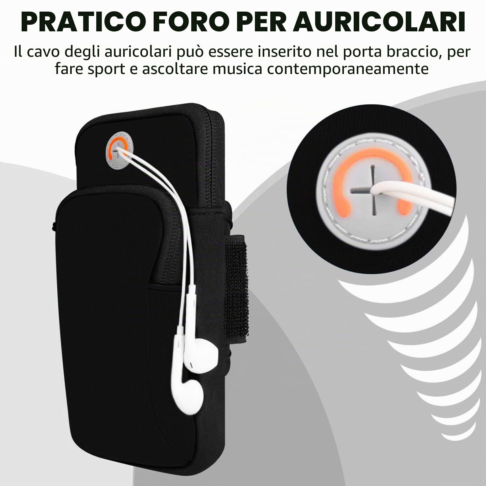 Bracciale Sportivo Universale Impermeabile Per Telefono 3.5-6.5 Pollici | 2 Tasche Per Corsa E Palestra - 3