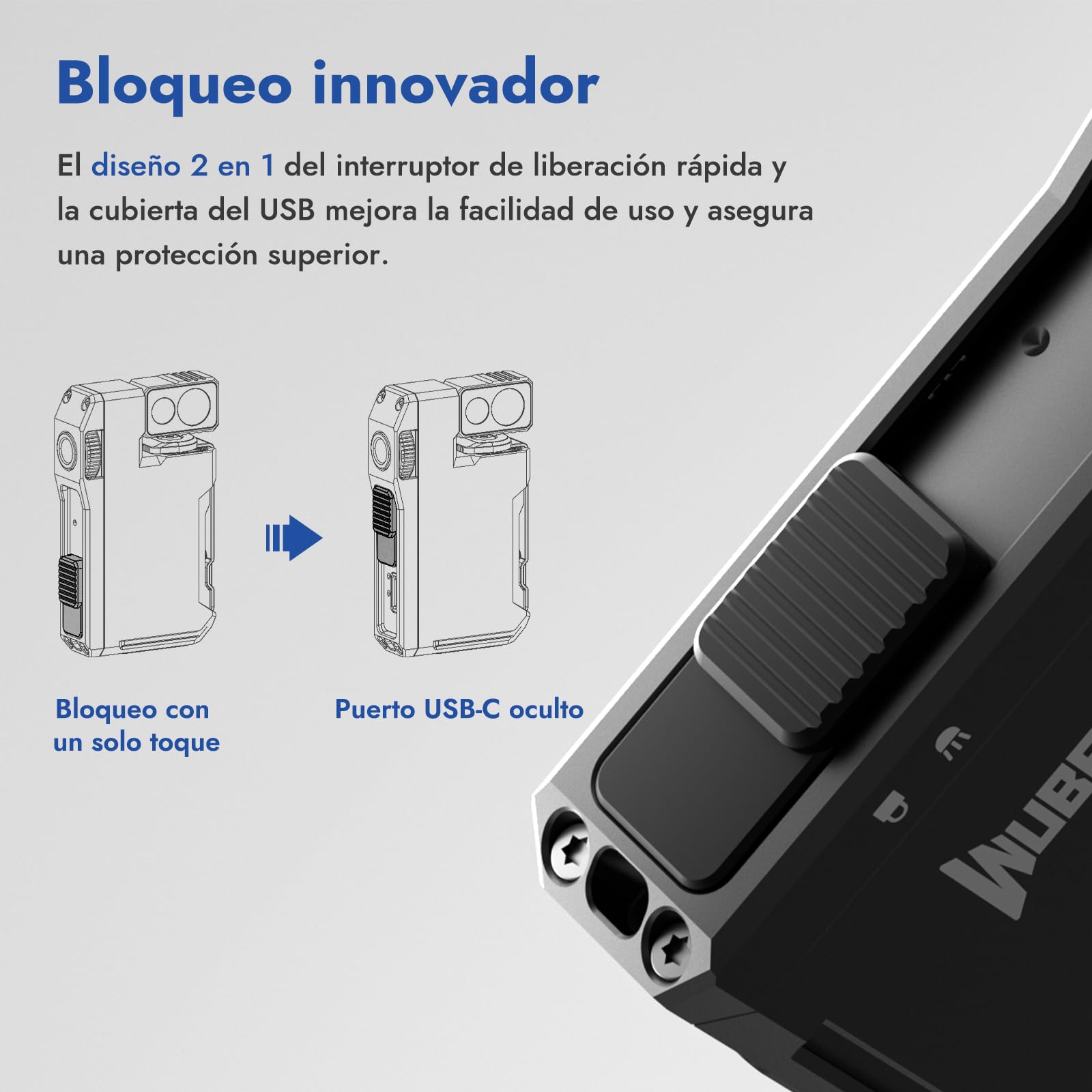 WUBEN G5 Linternas LED Alta Potencia 400 Lúmenes, Linterna LED Recargable USB RGB Potente, Linterna Led Pequeña a Pilas, IP68 Impermeable Portátil Flashlight Emergencia Camping（Negro）