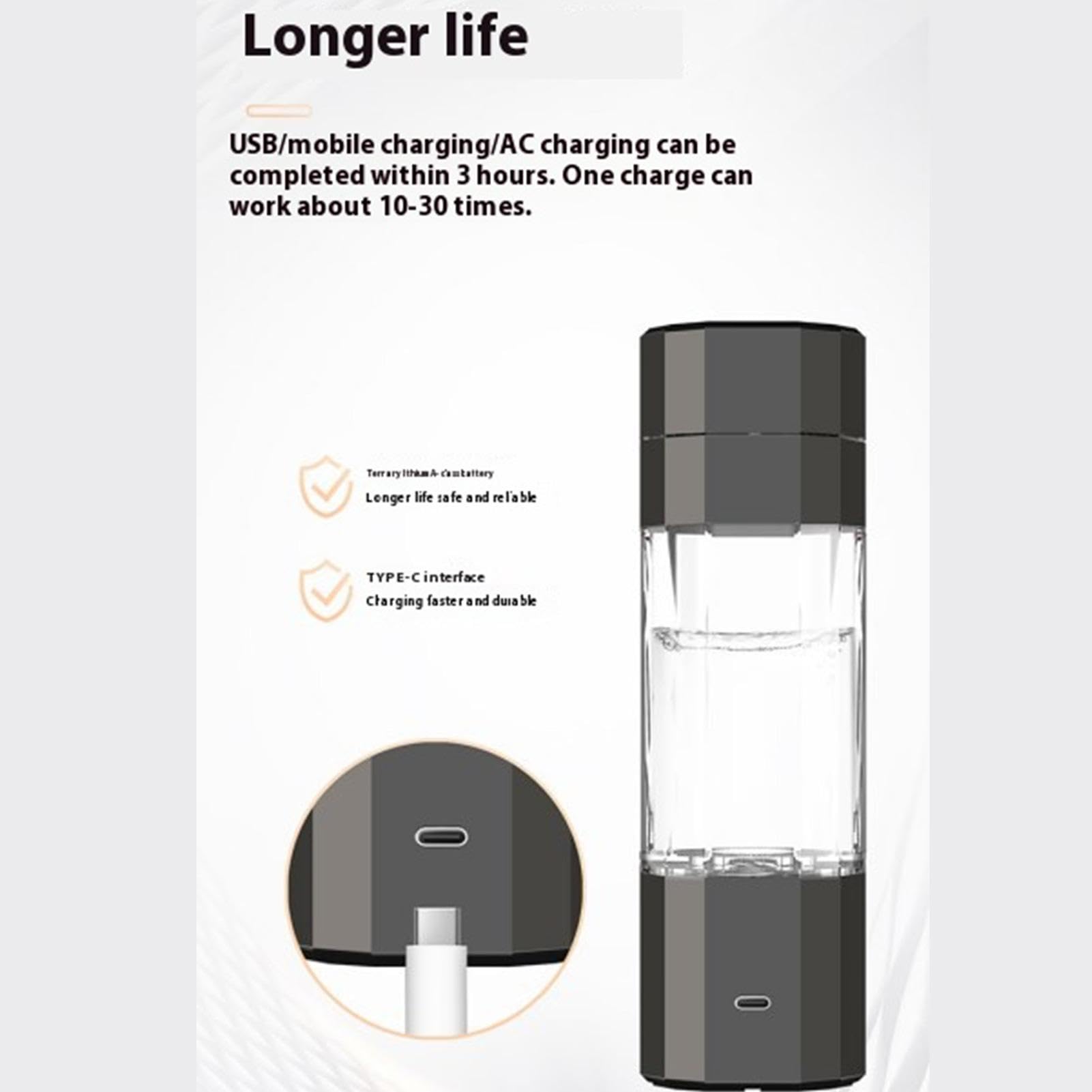 Botella De Hidrógeno - Botella De Agua De Hidrógeno De 208 Ml, Generador