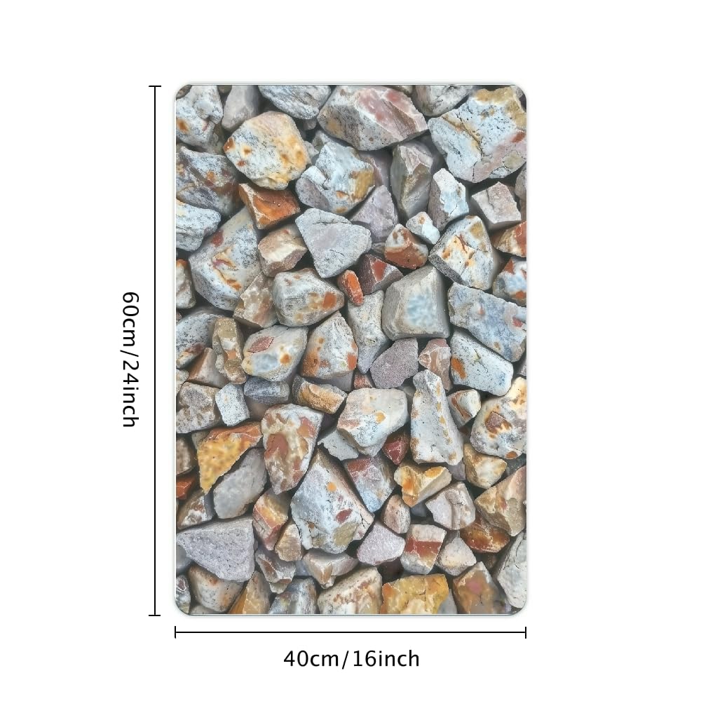 PALNKART Diatom Mud Mats Non-Slip Rocks Texture Jigsaw Puzzle Home Decor 24x16in
