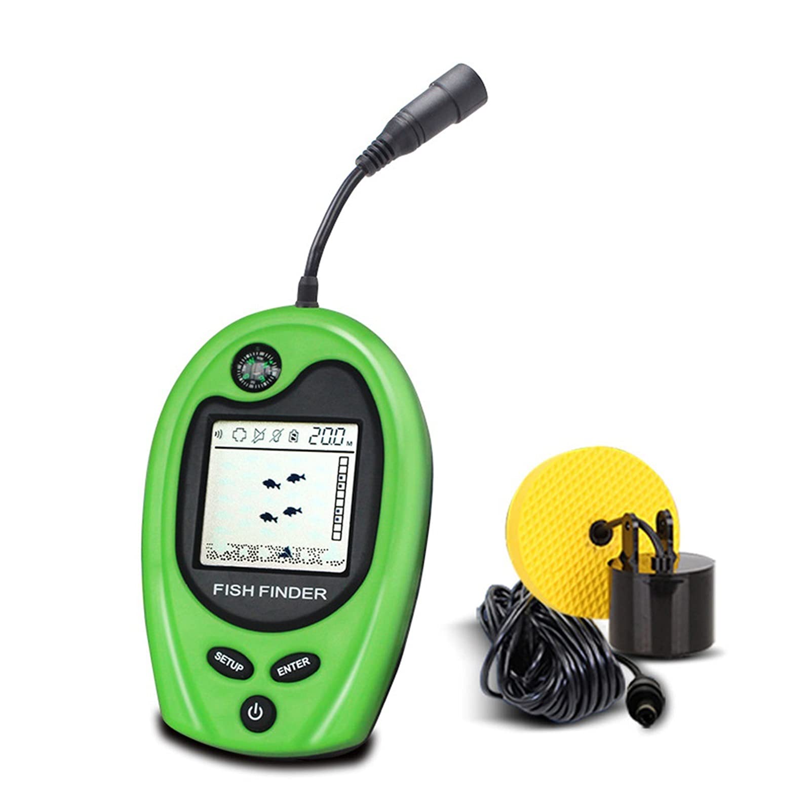 Podwodna kamera wędkarska, Przenośny przewodowy Fish Fishing Sounder Fish Alarm Fishfinder 100M Fishing Echo Sounder Detektor do Pesca