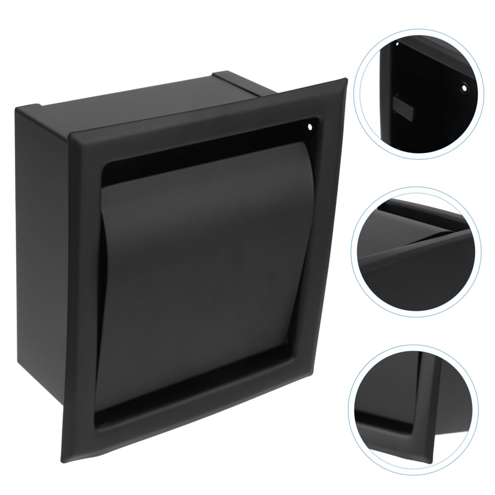 Porte-Rouleau de Papier Intégré Noir en Acier Inoxydable 304