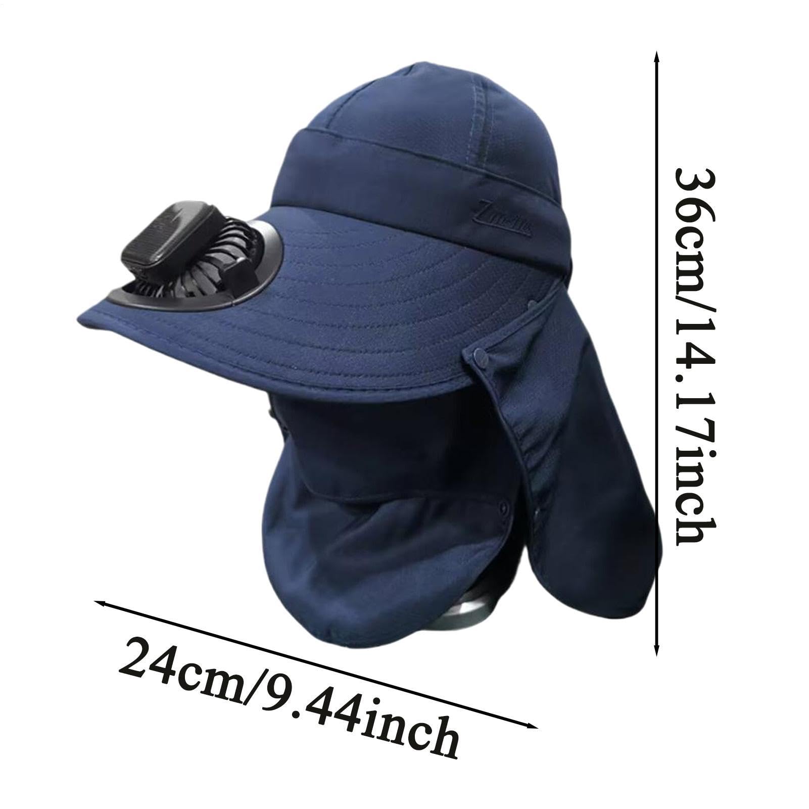 Cappello a ventaglio alimentato a energia solare, cappello da pesca, per escursionismo, campeggio, pesca, portatile, indossabile, con funzione di raffreddamento, per uomo e donna, per viaggi e