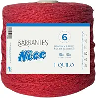 Barbante Parafinado Colorido Para Crochê Fio 6-1kg (VERMELHO)