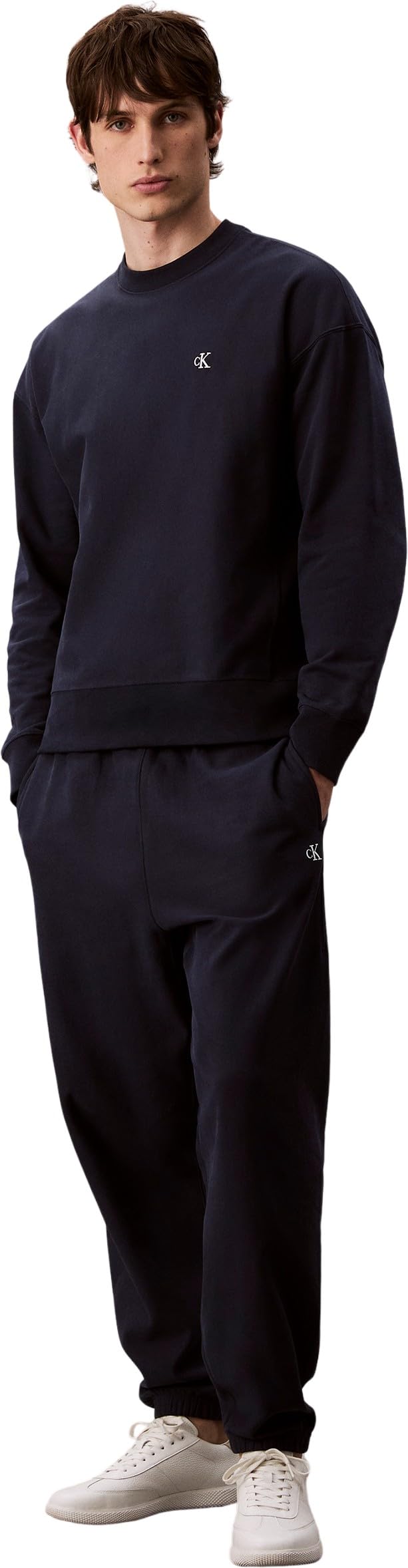 Calvin Klein Pantalón de chándal Hombre Terry Monogram con Cintura Ajustable