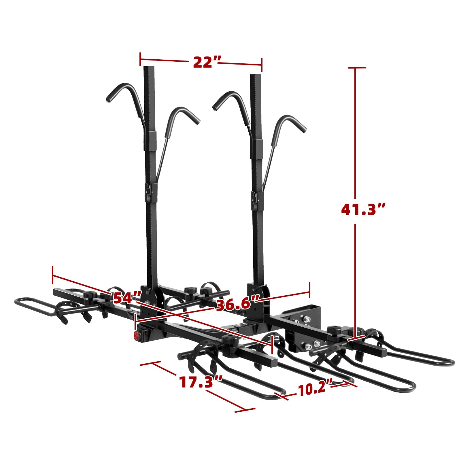 YITAMOTOR 4 Bike 2" Hitch Mounted Bike Racks Platform Hitch Mount Bicycle Carrier Rack Foldable