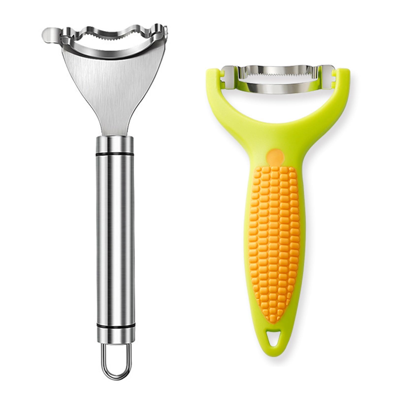 2Pcs Corn Peeler, Corn Knife, Good Grips Peeler, Speed Peeler, Vegetable Peeler, Peelers for Kitchen, Corn Thresher Planer with Sharp Serration, Corn Stripper with Ergonomic Handle for Meals Making