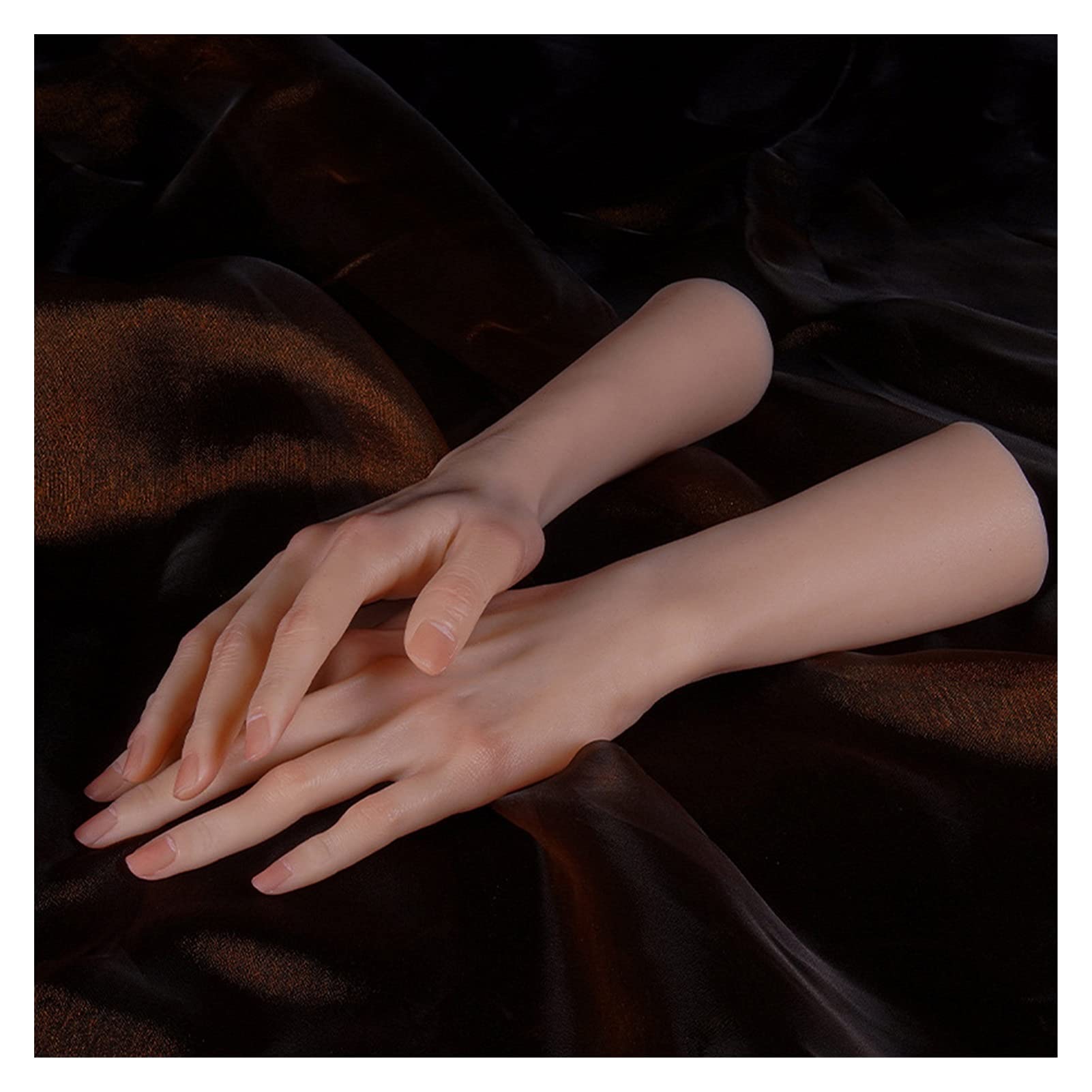 CUDTAPI Reality Simulation Silicone Hand Model American Female Supermodel Nail Manicure Painting Shooting Display Showing Shelf(Left hand)