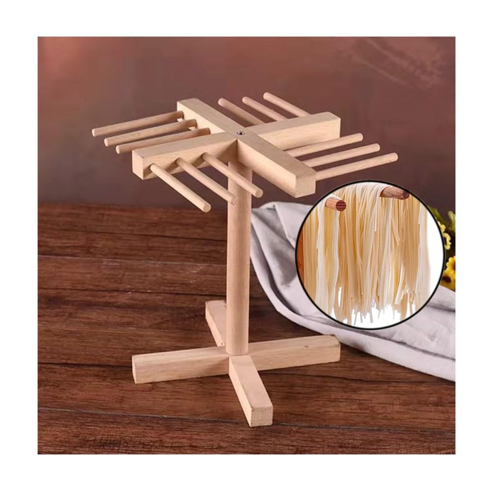 Stendipasta In Legno Per Pasta Fresca – Contiene Fino A 1 Libbra (450g) Di Tagliatelle, Design A Base Triangolare Antiscivolo, Staccabile E Salvaspazio