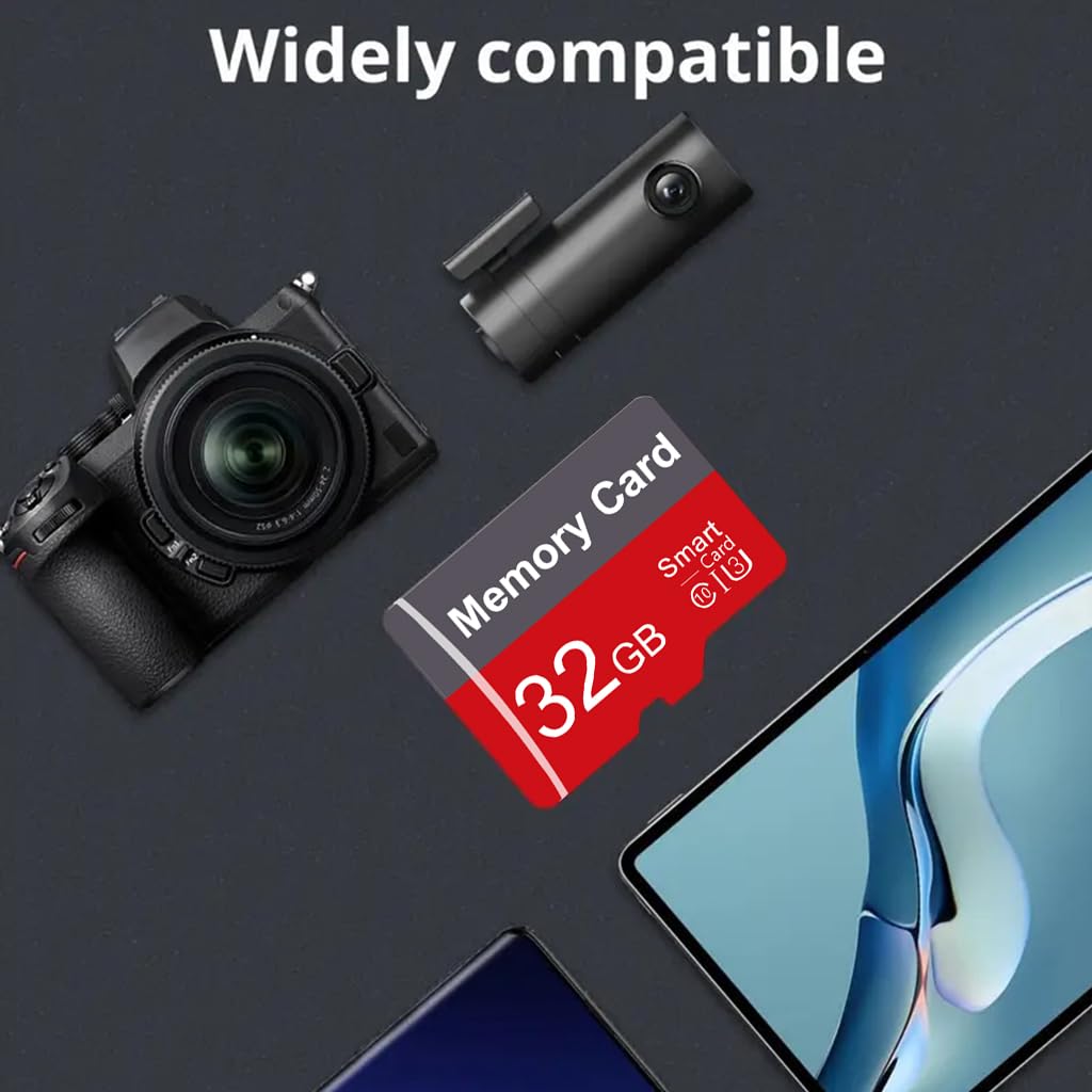 Paquete de 2 tarjetas de memoria de 32 GB con adaptador, tarjeta TF de alta velocidad, UHS-I C10 A1 tarjeta de memoria TF para tableta/teléfono móvil/cámara/audio de coche/consola de juegos (32, GB)