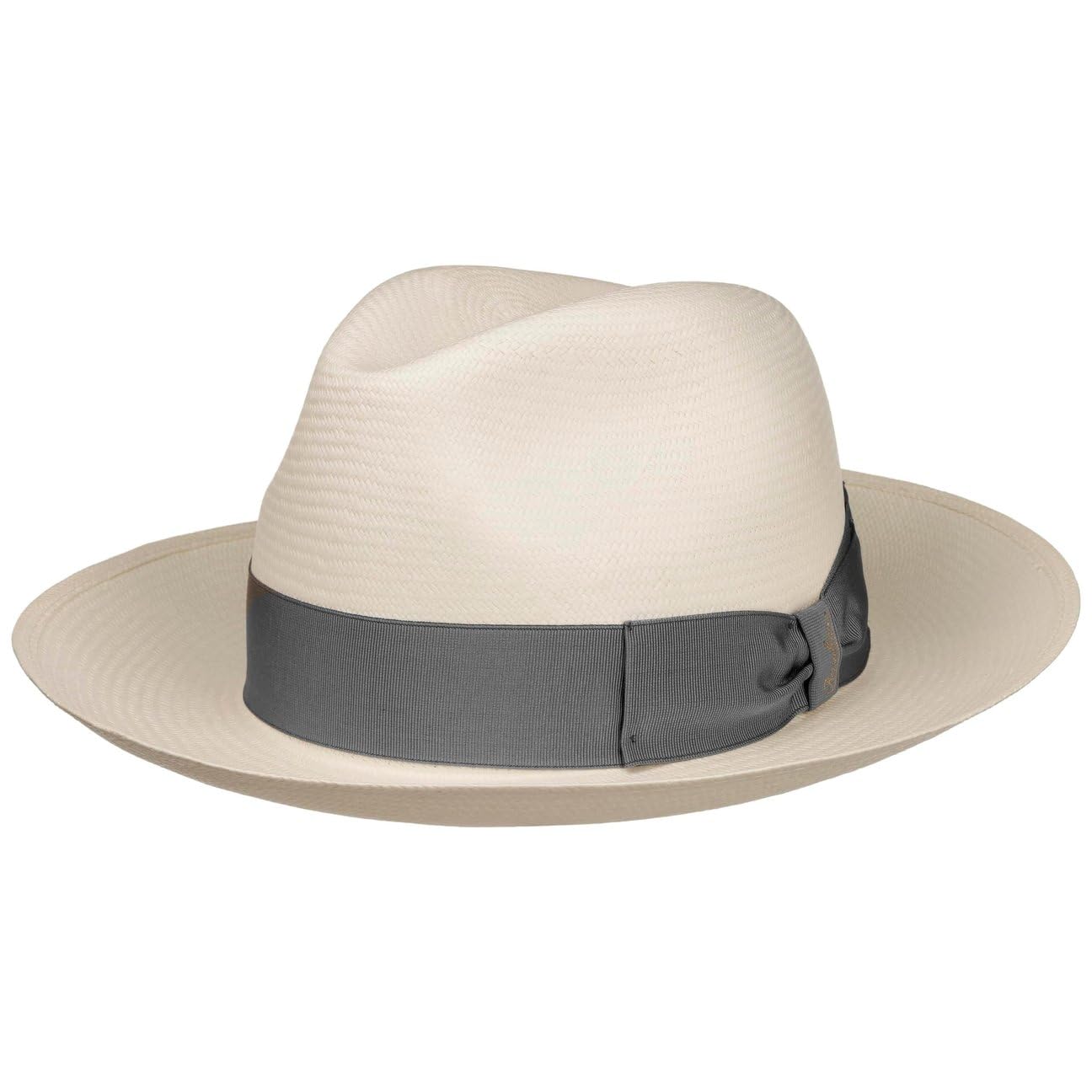 Borsalino Sombrero Panamá Big Brim Mujer/Hombre - Made in Italy Paja de Bogart con Banda Grosgrain, Grosgrain Primavera/Verano Verano