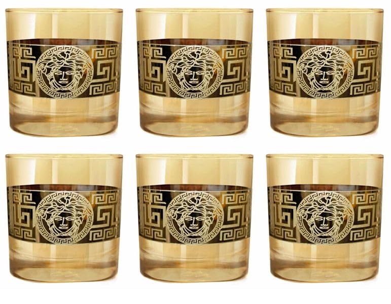 NEVINE Posh Collection Rose Gold Whisky Glasses of 6/Perfect Gifting Idea for Scotch Lovers/Style Glassware for Bourbon/Rumglasses/Juice