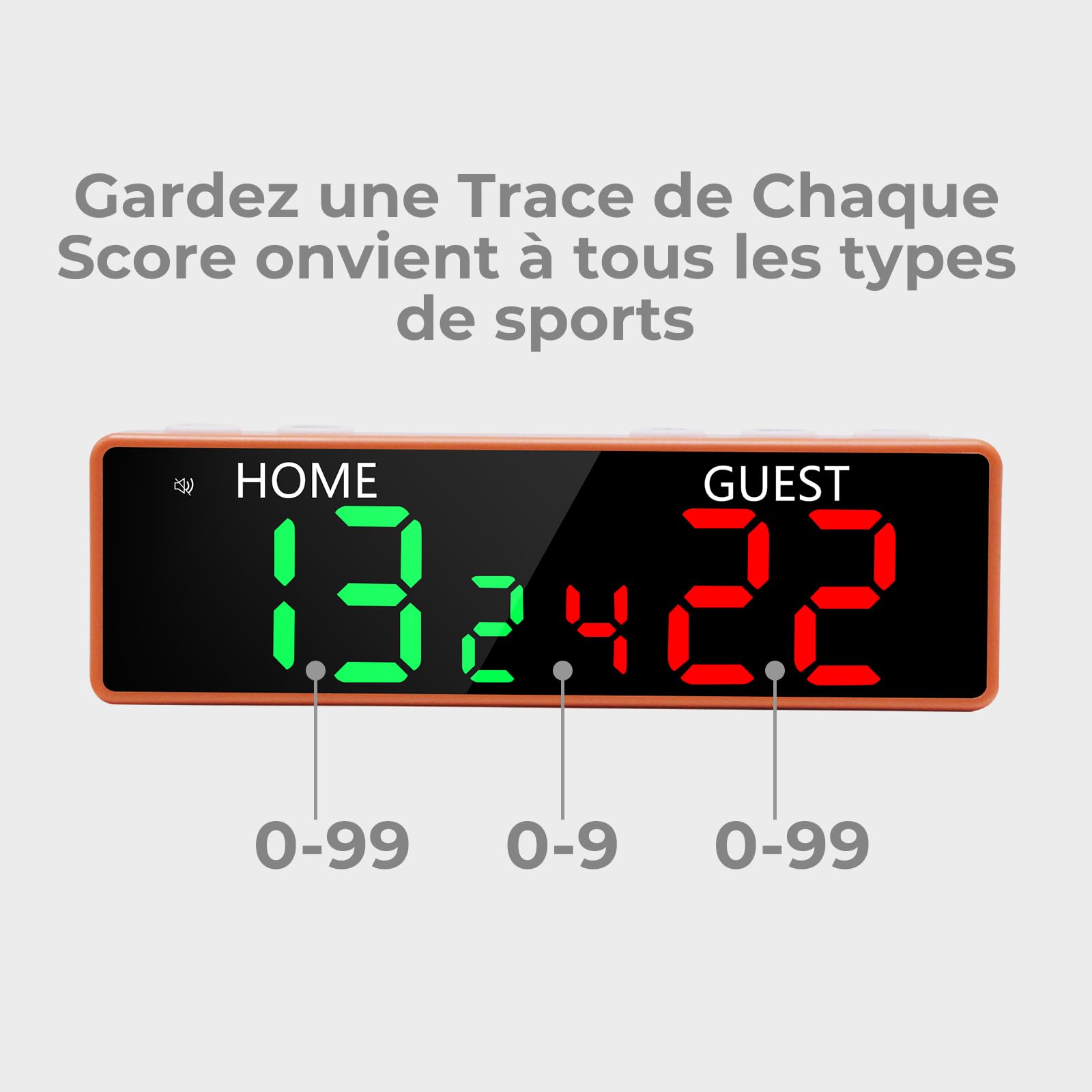 Mini Digital Scoreboard - Tableau de Bord Portable pour Les Jeux, Tableau de Bord électronique par Batterie avec Buzzer, 6 Digits Tableau de Bord pour Ping Pong/Cornhole/Basketball/Volleyball