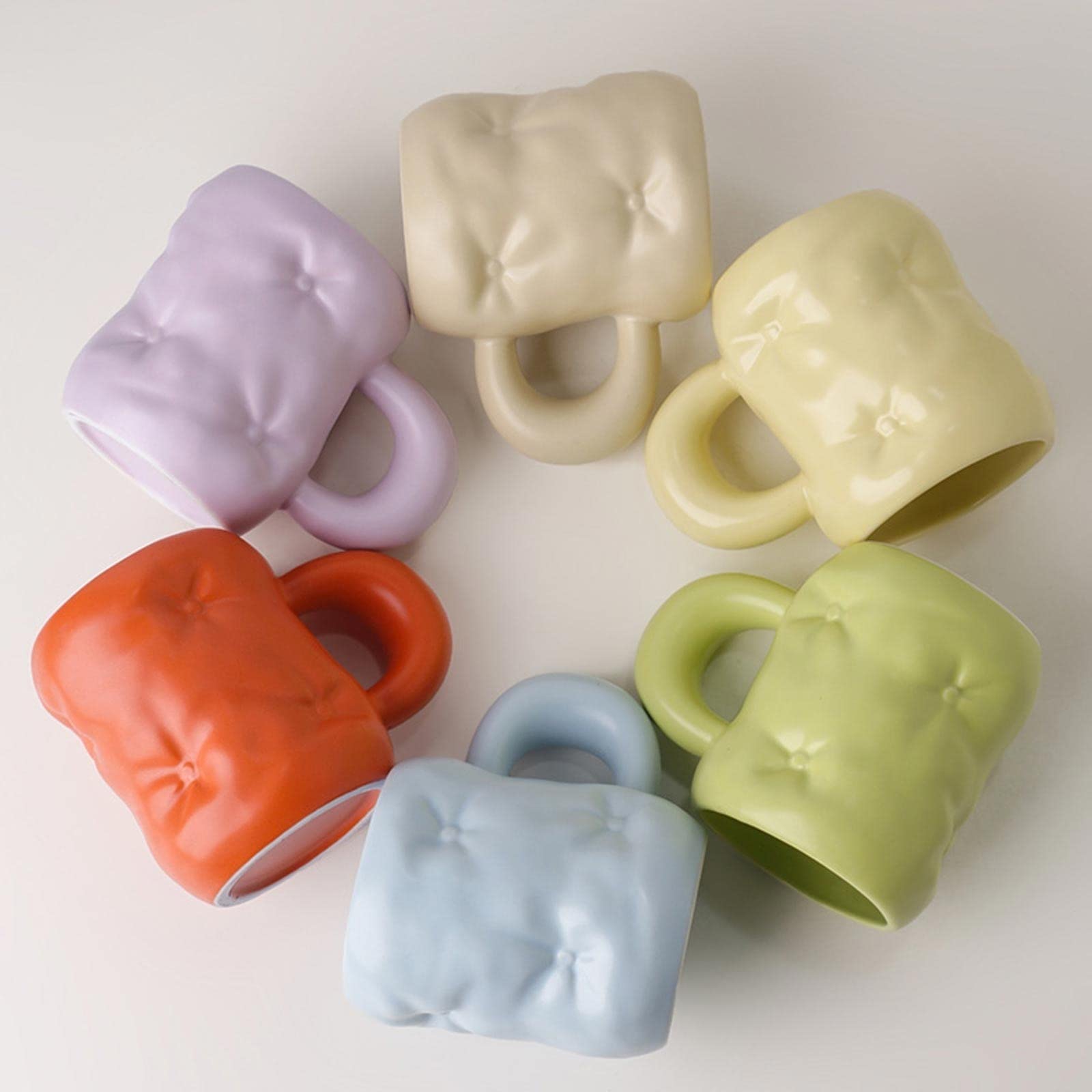 MRKU Tazze da caffè, Tazze da tè, Tazze da Latte, Tazze in Ceramica Creative, Grandi capacità, Tazze da caffè, Tazze da Coppia, Regalo per Ragazza, 13,2 Once per Cappuccino