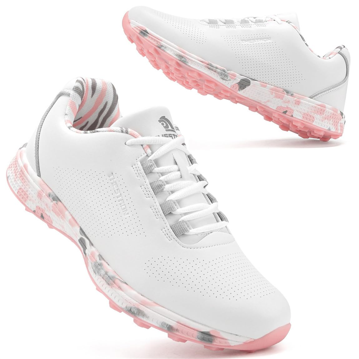Damen Golfschuhe Spikeless Leder Leichte Golf Sport Turnschuhe Wasserdicht Stilvolle Golfschuhe