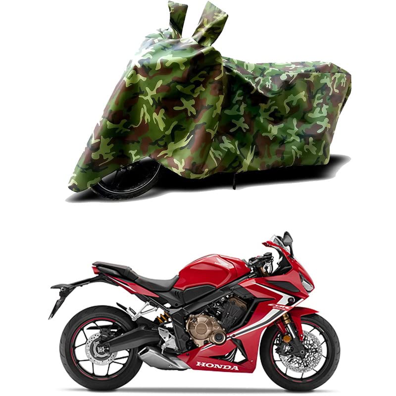 Image of 100% Water Resistant Full Bike Scooty Two Wheeler Body Cover Compatible for CB650R STD /UV-Rays /Heat Protection /Birds Dropping /Scratchproof /Dust Proof /Waterproof /All Varient[Green MJ]