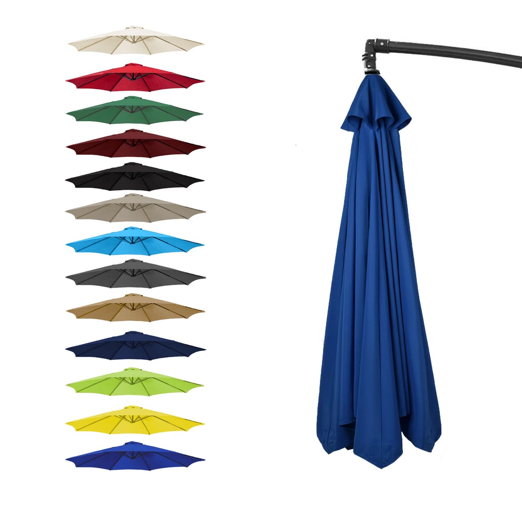 GZDXBF Garden Umbrella Replacement Cover, 6/8 Arm Replacement Parasol Fabric Cover, Replacement Parasol Canopy For 200cm/270cm/300cm Umbrella(Color:Royal blue,Size:6 ribs: 2.7m/8.8ft) — image 1