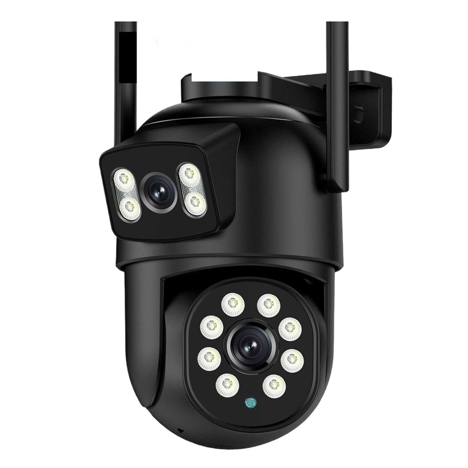 Caméra de sécurité, Caméra IP PTZ à Double Objectif 8MP 4K avec écran 4MP HD, Zoom numérique 4X, Suivi Automatique, caméra de Surveillance extérieure sans Fil(8MP Add 128G Card)