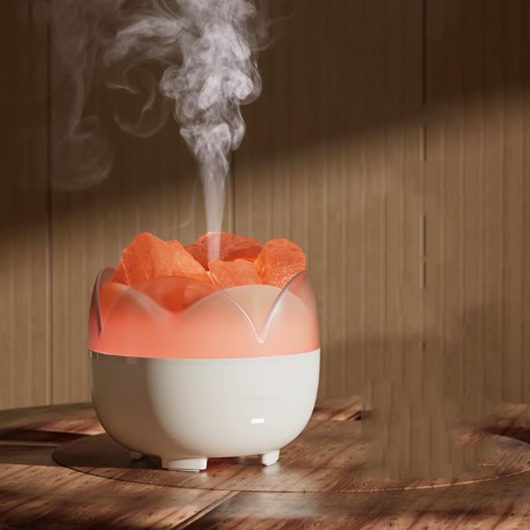 Diffusore per aromaterapia con sale e pietra, umidificatore d'aria, diffusore per aromaterapia silenzioso con protezione automatica spegnimento per casa, ufficio, camera da letto e palestra. (Oli