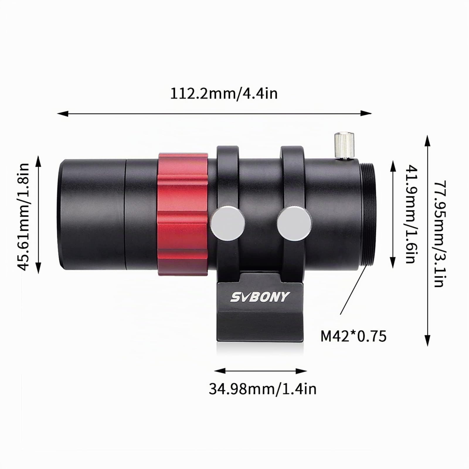 Svbony SV165 Telescopio Guida 30mm Mini Guide Scope con Focheggiatore Elicoidale F4 120 mm Multistrato Rivestimento Finder Scope Compatibile con Auto Guida Camera