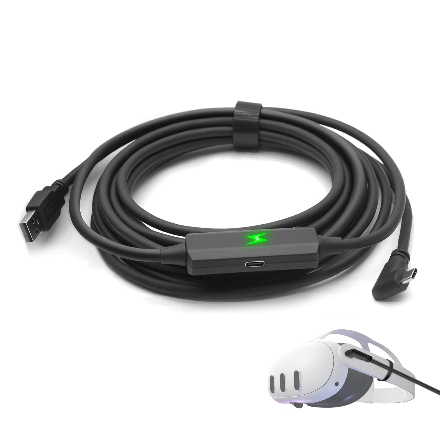 NALACAL Link Cable Compatible with Meta Quest 3, Extend Playtime, 16FT USB A to USB C Charging Cable Compatible with Oculus Quest 2/ Pico VR Headset and PC Connection