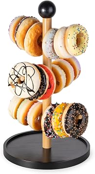 Donut Stand 1 Pack,Donut Display Stand for Dessert Table,Donut Tree,Donut Holder for Party,Graduation,Birthday,Wedding,Baby Shower Dessert Table DecorationWood