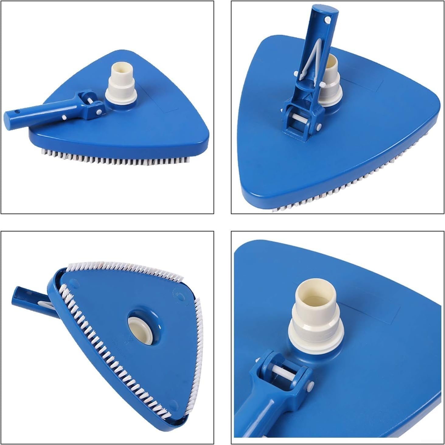 Testa triangolare per aspirapolvere per piscine in vinile per piscine in vinile, adatta per tubi da 3,5 cm, 1,3 cm, 1,3 cm, 2,5 cm, spazzola per aspirapolvere per piscine ad angolo
