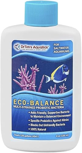 DrTim's Aquatics Eco-Balance para acuarios de agua salada bacterias probióticas de apoyo múltiple para mantener un ambiente equilibrado de pecera, 4