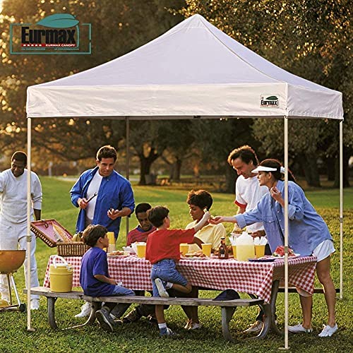 Image of Eurmax USA 10x15 Pop Up Canopy Replacement Top,Universal Instant Canopy Cover ONLY,Heavy Duty UPF 50+ UV Protection,Water & Wind Resistant Tarp,30+ Colors Available,Bonus 4 Sand Bags (Blue)